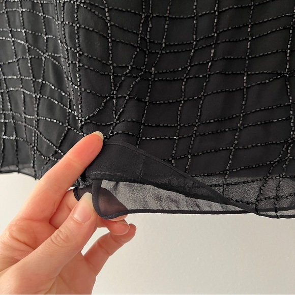 American vintage beaded chiffon top size M - Picture 5 of 7